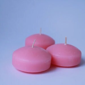 Pink Floating Candles - 2 Inch Unscented Wax, Party Decor