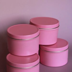 Wholesale Pink Tin Candles, Soy Wax, 6 oz, 12-Pack