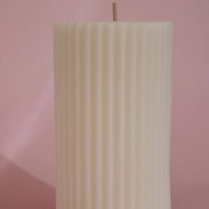 Ribbed Pillar Soy Blend Candle | Rustic Wedding Decor