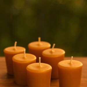 Pure Beeswax Votive Candles - Pack of 4 - 100% Natural Beeswax and Cotton Wick