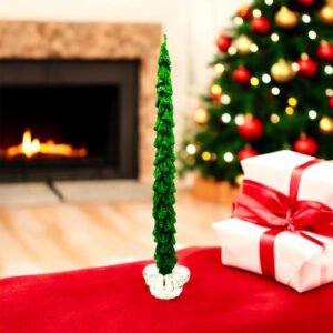 Christmas Tree Taper Candle "soy blend" the moderate scent. Holiday Dinner Decor