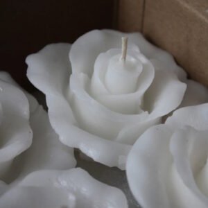 Floral Floating Candles | Rose Shaped, Unscented, Wedding Decor (Pack of 8)