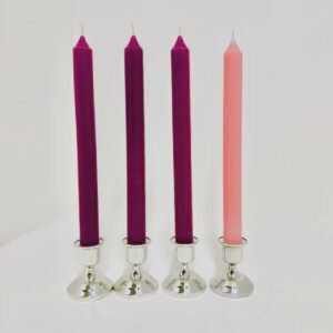 Advent Candles, Christmas/ Hand poured set of 4 / Christmas Gift / Dripless and Smokeless / Christmas Candles / Catholic Advent Wreath Taper