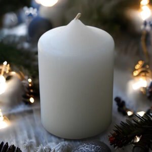 White Pillar Candles, 2.5x4 Unscented, Smokeless, Long Burning (12 Pack)