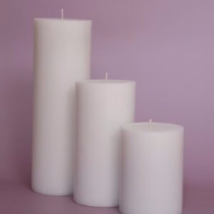 White Pillar Candles | Soy Wax Blend Set of 3 for Home Decor